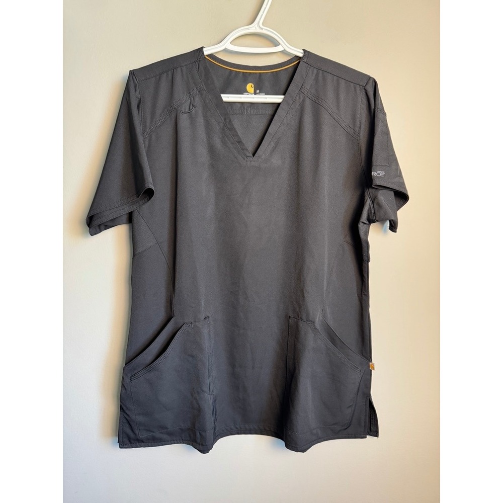 Carhartt Force Cross-Flex V-Neck Scrub Top Medium Black Utility Workwear